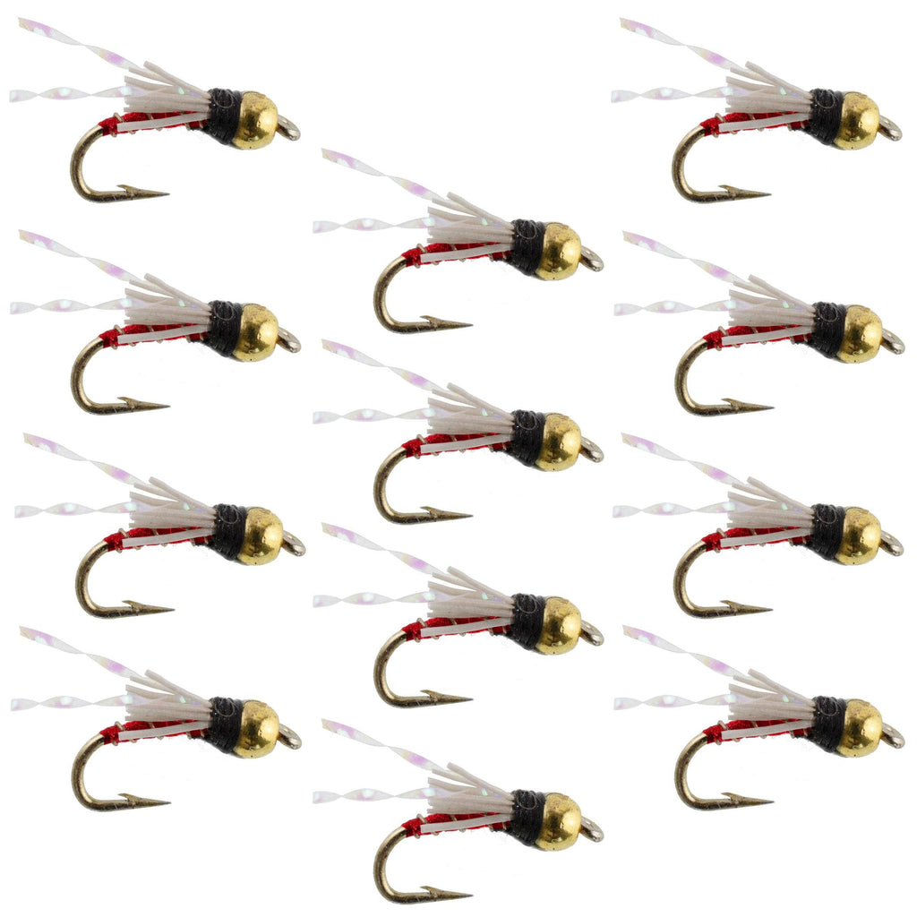 Beadhead Red 3 Dollar Dip Serendipity Wet Fly Fishing Flies - 1 Dozen Flies Hook Size 18