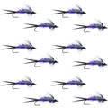 Double Bead Purple Psycho Prince Nymph Fly Fishing Flies - 1 Dozen Flies Hook Size 14