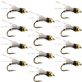 Beadhead Black 3 Dollar Dip Serendipity Wet Fly Fishing Flies - 1 Dozen Flies Hook Size 16