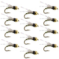 Beadhead Olive 3 Dollar Dip Serendipity Wet Fly Fishing Flies - 1 Dozen Flies Hook Size 18