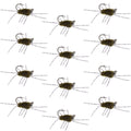 Barbless Pat's Barred Rubber Legs Tungsten Bead Jigged Dark Olive Euro Nymph  - Set of 12 Flies Hook Size 6
