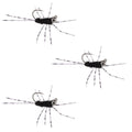 3 Pack Barbless Pat's Barred Rubber Legs Tungsten Bead Jigged Black Euro Nymph  - Hook Size 6 (Copy)