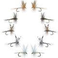 Basics Collection - Classic Dry Fly Assortment - 10 Dry Fishing Flies - 5 Patterns - Hook Sizes 12, 14, 16