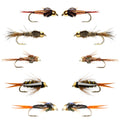Basics Collection - Tungsten Bead Head Nymph Assortment - 10 Wet Flies - 5 Patterns - Hook Sizes 10, 12, 14, 16
