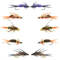 Basics Collection - Double Bead Head Nymph Assortment - 10 Wet Flies - 5 Patterns - Hook Size 12