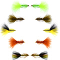 Basics Collection - Crystal Woolly Bugger Assortment - 10 Bead Head Wet Flies - 5 Patterns - Hook Size 4
