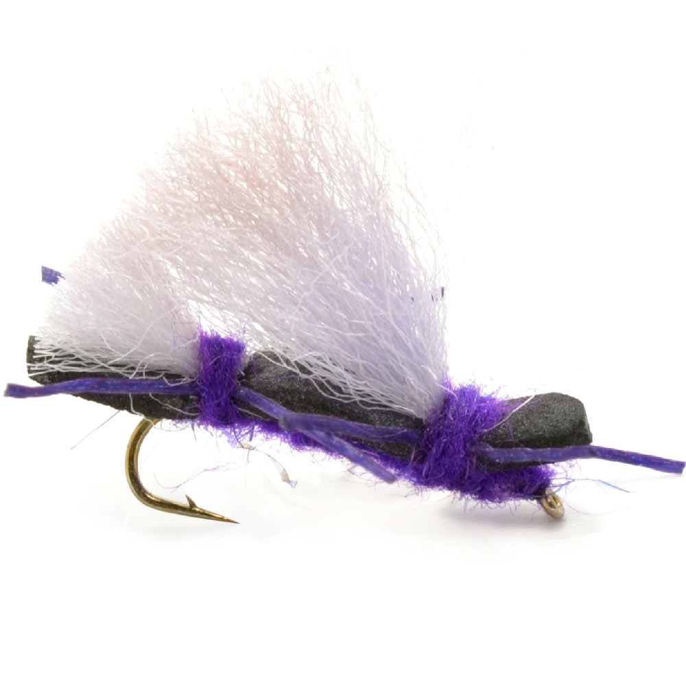 Chubby Chernobyl Ant Purple Foam Body Grasshopper Fly - 1 Dozen Flies Hook Size 10