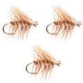 3 Pack Tan Elk Hair Caddis Classic Trout Dry Flies Size 12