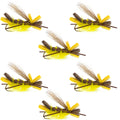 Godzilla Hopper Trout Flies - Yellow High Visibility Grasshopper or Stonefly Dry Fly - 6 Flies Hook Size 10