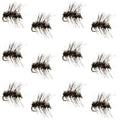 Barbless Griffiths Gnat Midge Trout Dry Fly Fishing Flies - 1 Dozen Flies Size 20