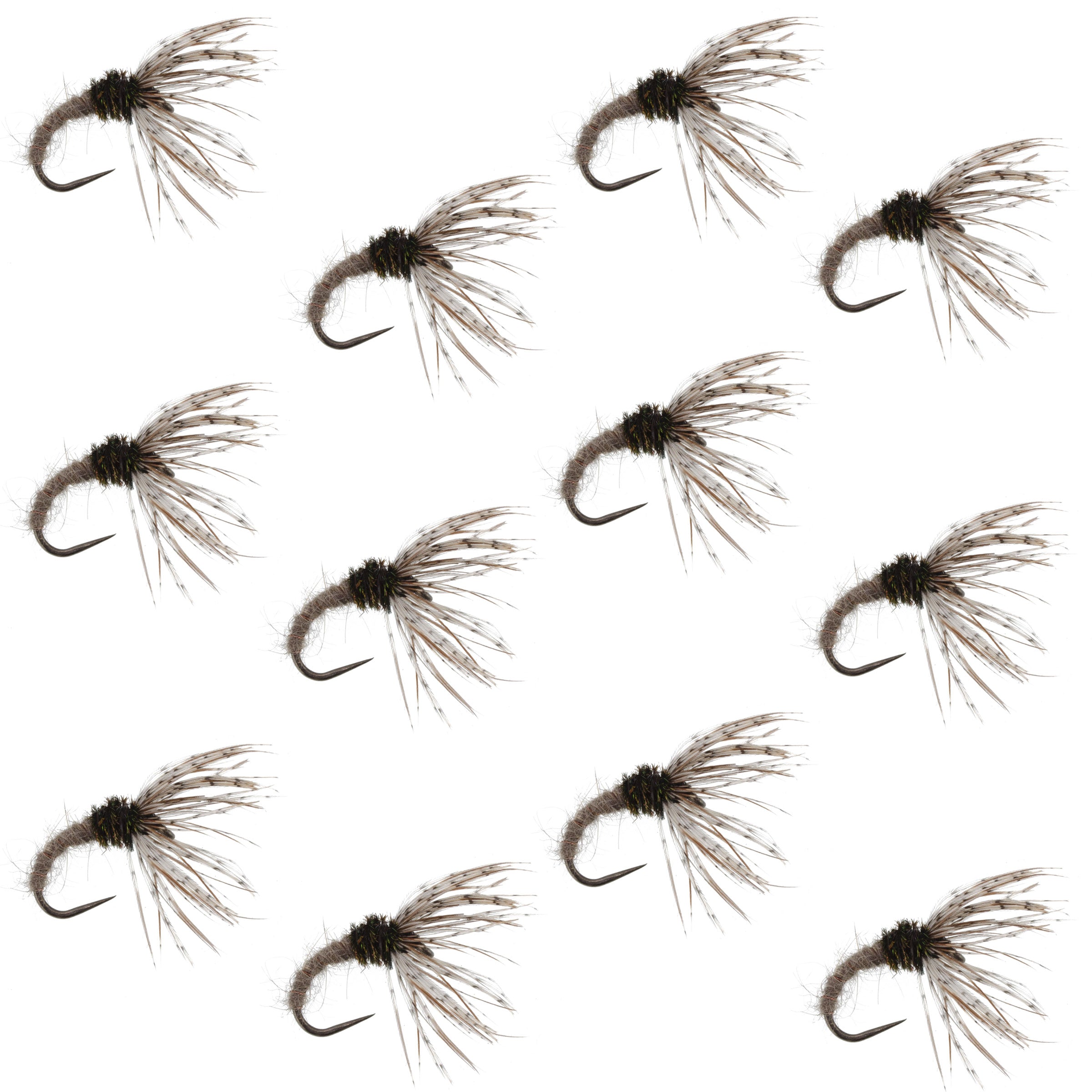 Hares Ear Sakasa Kebari - 12 Tenkara Flies - Size 10