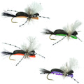 Hippie Stomper Size 14 Sampler - 4 Flies Foam Body Grasshopper Dry Fly