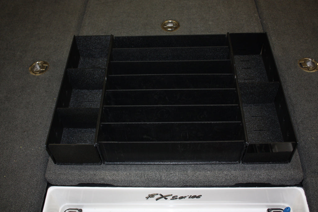 NPDSK0012 Skeeter®  2010 ZX 225, 2012-2014 ZX20/21, 2014-2016 FX, 2009-2011 ZX200 FRONT DECK COMPARTMENT 2 TRAY SYSTEM