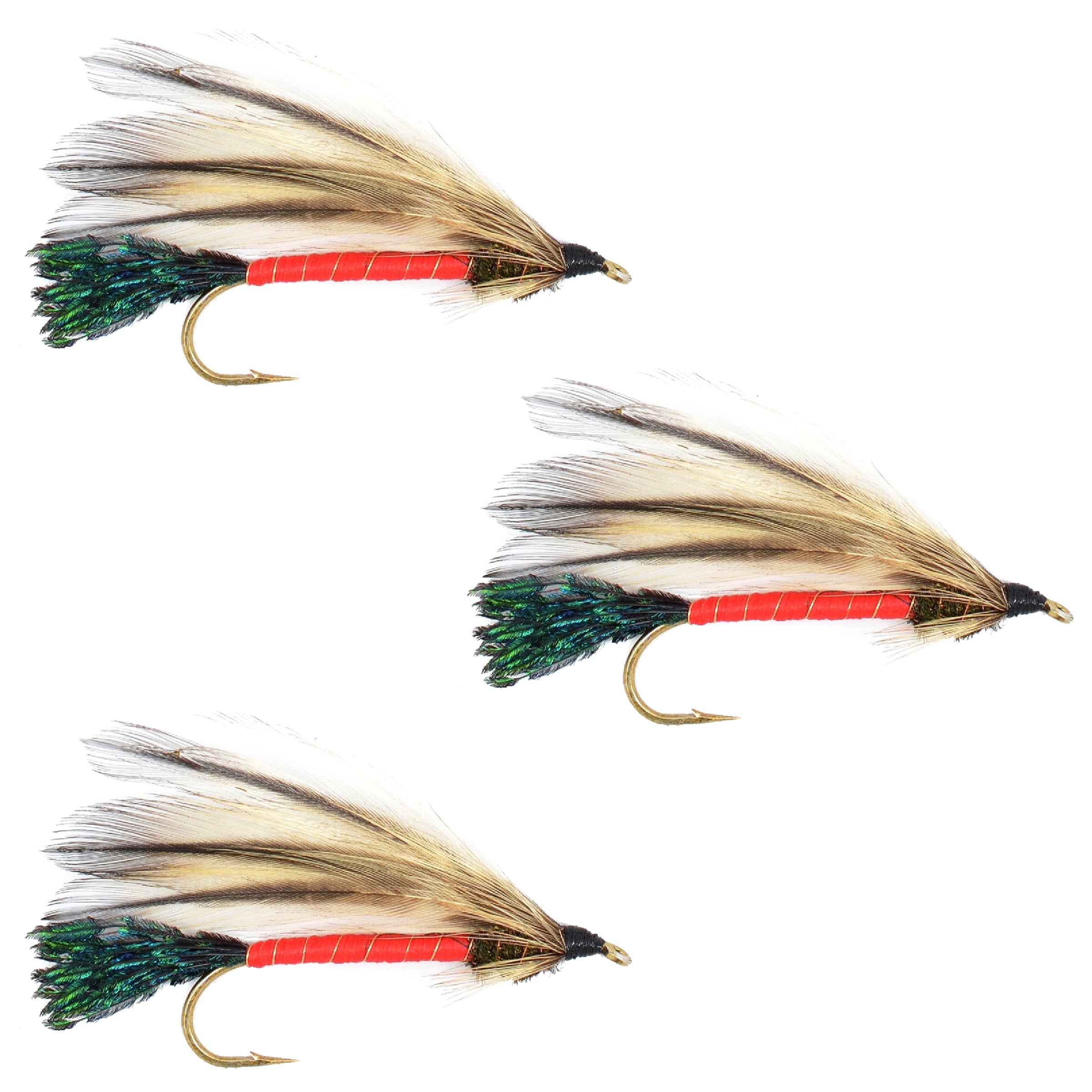 3 Pack Light Spruce Classic Trout and Bass Streamer Fly - Hook Size 4