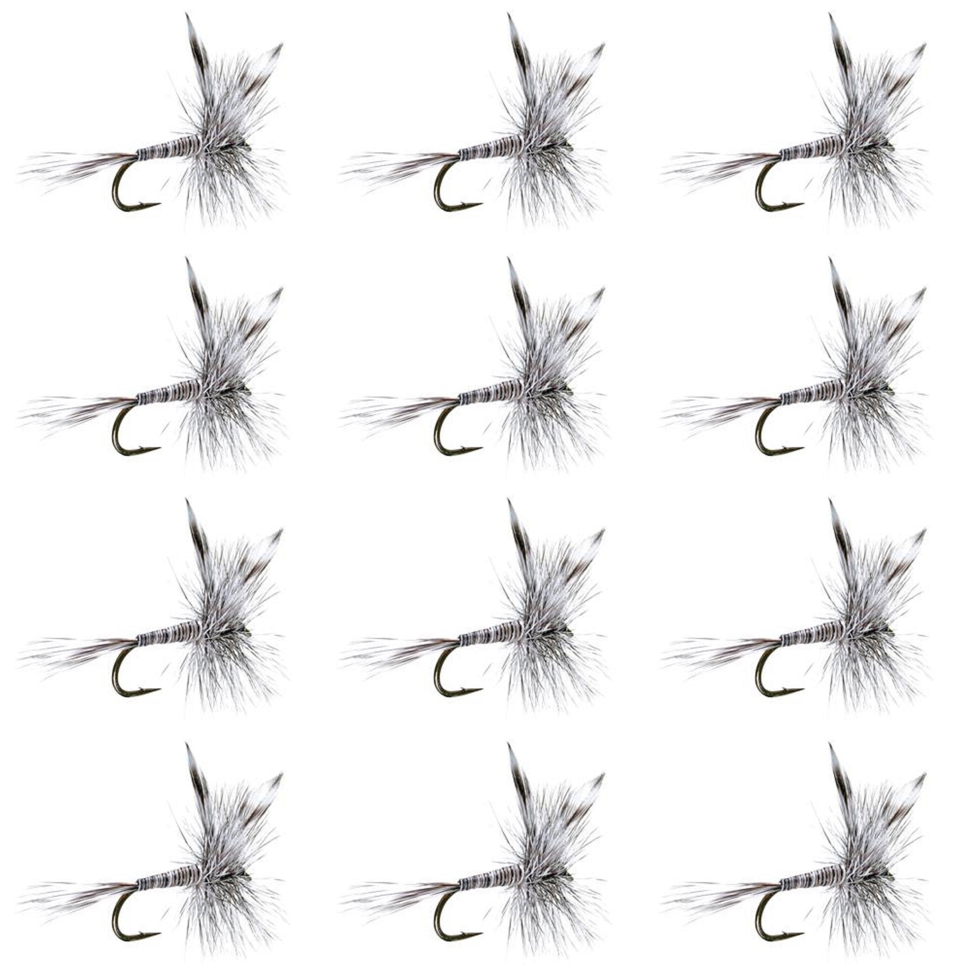 Mosquito Classic Trout Dry Fly Fishing Flies - 1 Dozen Size 18