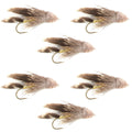 Muddler Minnow Fly Fishing Flies - Classic Bass and Trout Streamers - Set of 6 Flies Hook Size 12
