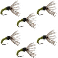Olive Zebra Sakasa Kebari - 6 Tenkara Flies - Size 14