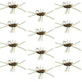 Barbless Pat's Rubber Legs Tungsten Bead Jigged Coffee/Black Euro Nymph  - Set of 12 Flies Hook Size 10