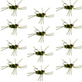 Barbless Pat's Rubber Legs Tungsten Bead Jigged Black/Olive Euro Nymph  - Set of 12 Flies Hook Size 10