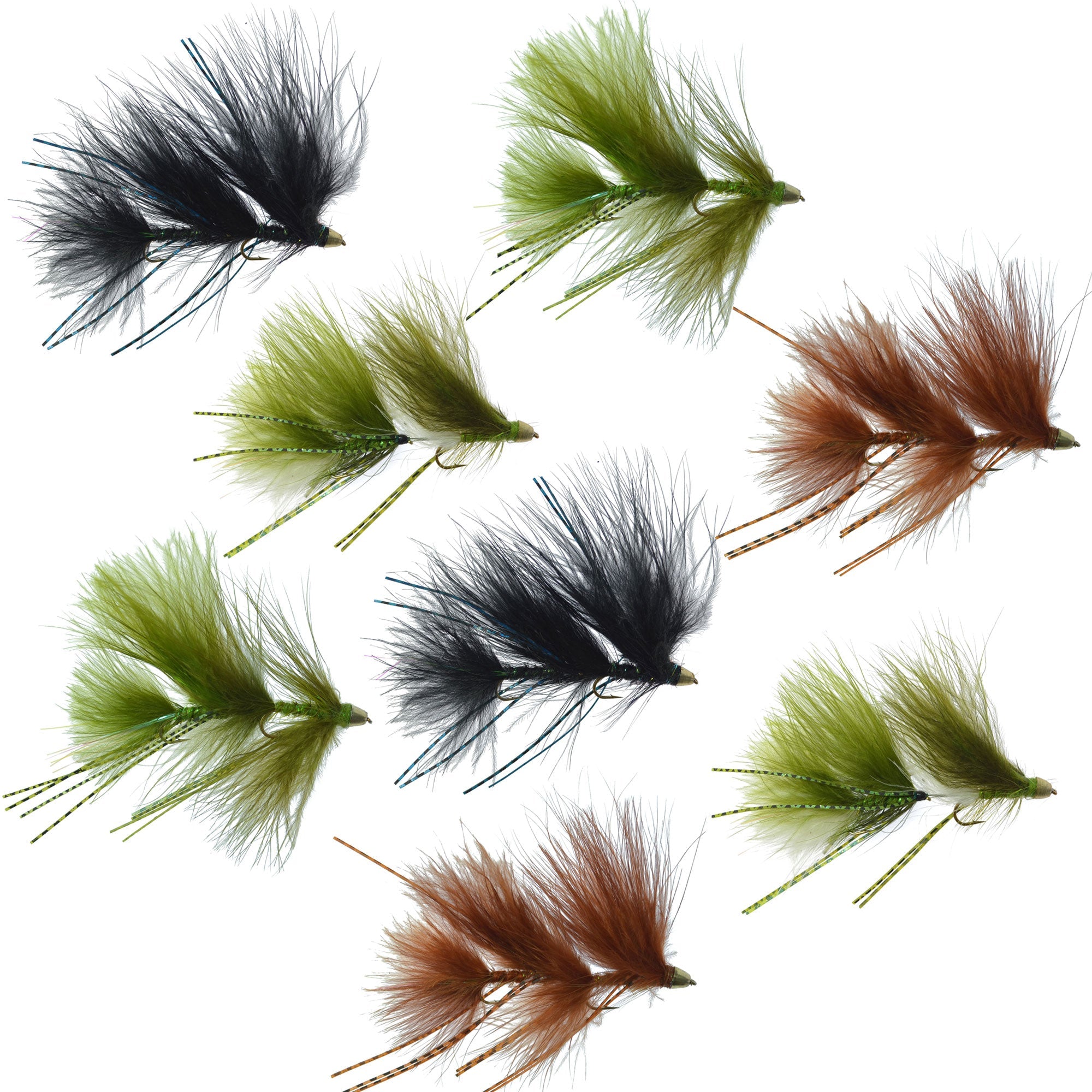Circus Peanut Envy Streamer Collection - 4 Colors - Articulated Flies - Set of 8 - Hook Size 6