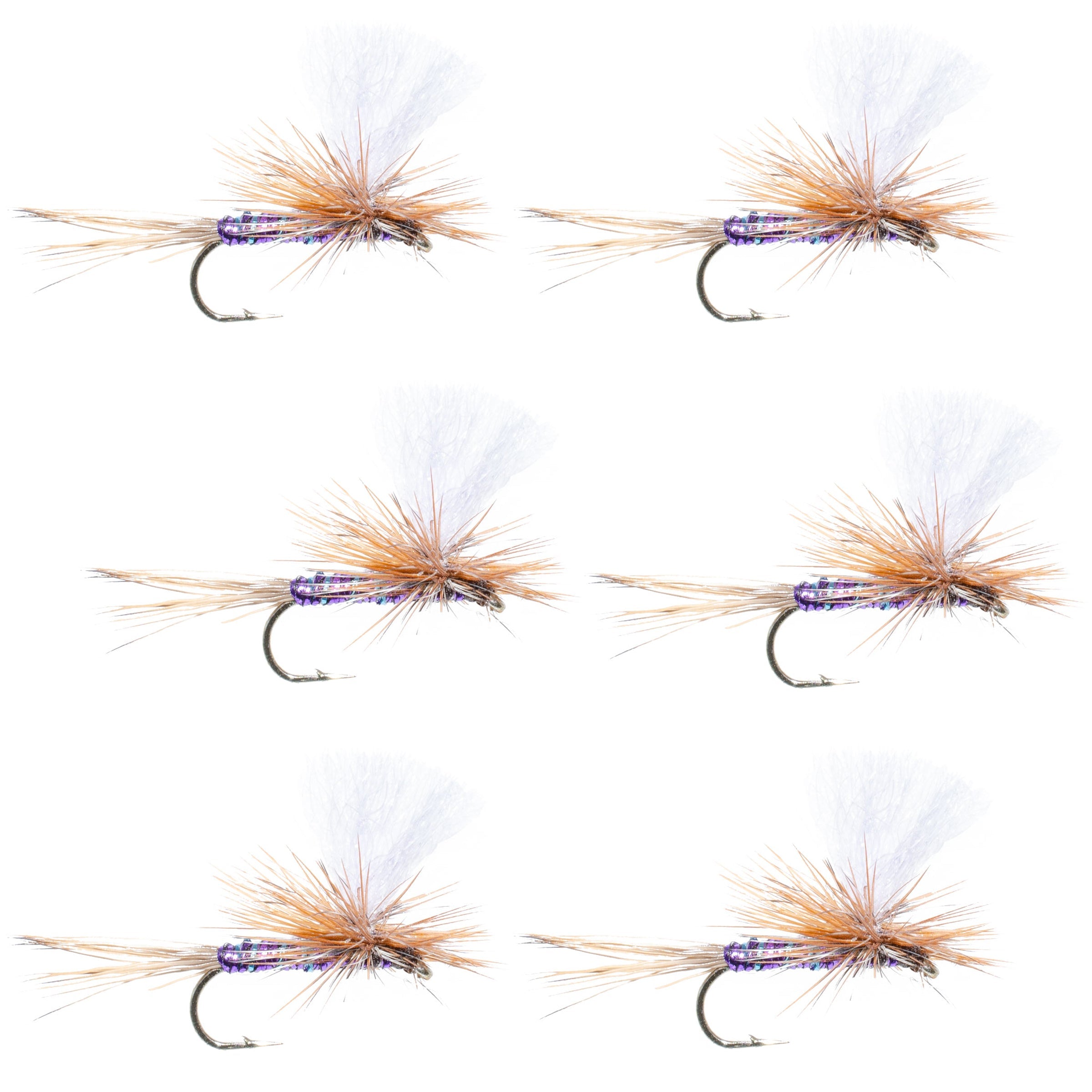 Parachute Super Flash Purple Haze Dry Fly - 6 Flies Size 18