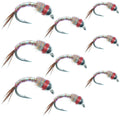 Bead Head Rainbow Warrior Midge Assortment  - Silver Bead Head - 3 Each of 3 Sizes 14, 16, 18