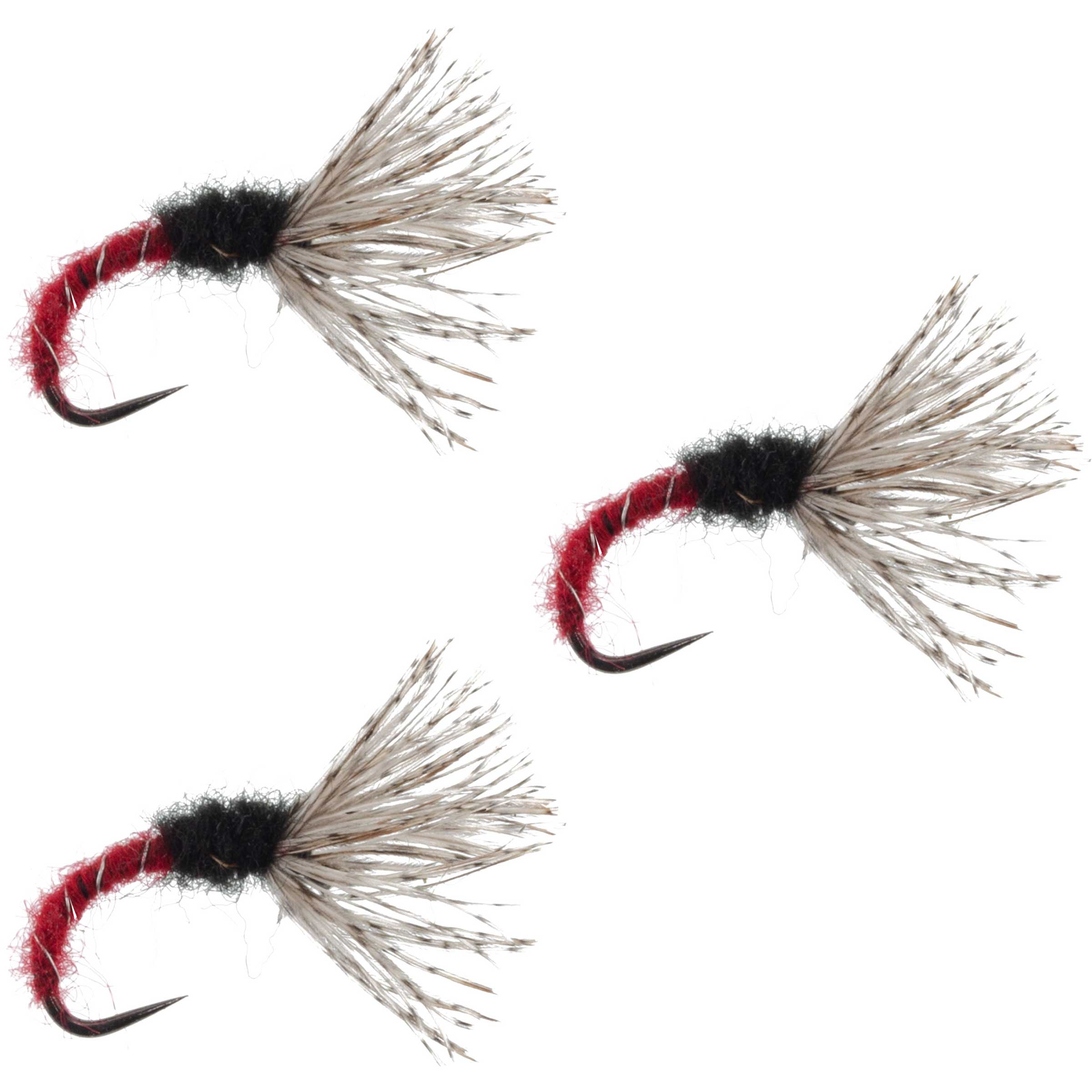3 Pack Red Zebra Sakasa Kebari - Tenkara Flies - Size 14
