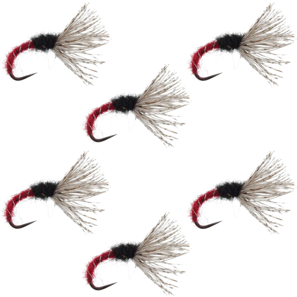 Red Zebra Sakasa Kebari - 6 Tenkara Flies - Size 14