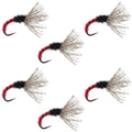 Red Zebra Sakasa Kebari - 6 Tenkara Flies - Size 14