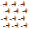 Royal Humpy Classic Hair Wing Dry Fly - 1 Dozen Flies Hook Size 8