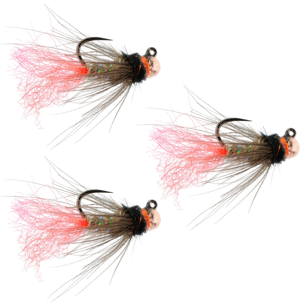 3 Pack Tungsten Bead Jig Tasmanian Devil Tactical Czech Nymph Euro Nymphing Fly - Size 16
