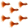 Brown Bead Head Crystal Woolly Bugger Classic Streamer Flies - Set of 6 Trout Fly Fishing Flies - Hook Size 4