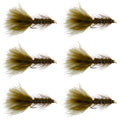 Dark Olive Bead Head Crystal Woolly Bugger Classic Streamer Flies - Set of 6 Trout Fly Fishing Flies - Hook Size 4