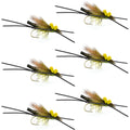 Long Tail Skwala Stone Fly Dry Trout Flies - Adult Squalla Stonefly Dry Fly - 6 Flies Hook Size 10