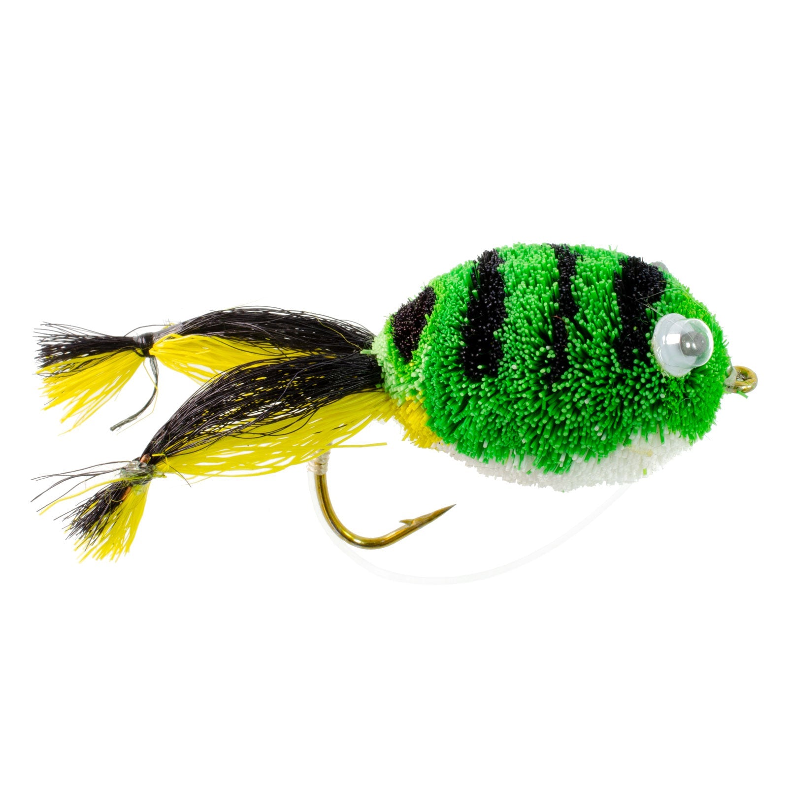 Bass Bug Collection -12 Bass Fly Fishing Flies - Surface Poppers Frog, Rat, Mouse Divers  - Hook Sizes 2,4, 6 And 8