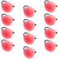 Tungsten Bead Tactical Euro Hot Pink Jig Egg Barbless Czech Nymph Fly - 1 Dozen Flies Size 16