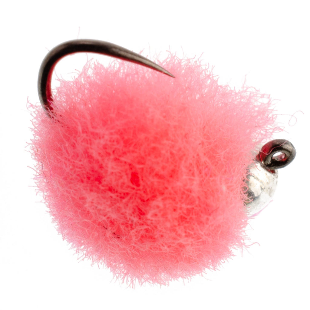 3 Pack Tungsten Bead Tactical Euro Hot Pink Jig Egg Barbless Czech Nymph Fly - Size 16