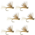 Tan X Caddis Emerging Caddis Adult Trout Dry Fly - 6 Flies Hook Size 14
