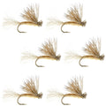 Tan X Caddis Emerging Caddis Adult Trout Dry Fly - 6 Flies Hook Size 16